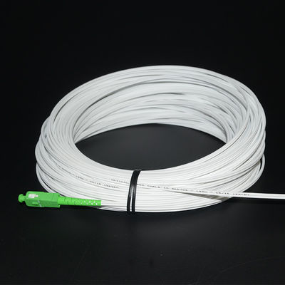 Άσπρο καλώδιο πτώσης χρώματος FTTH οπτικό με το ODM cOem συνδετήρων Sc FC