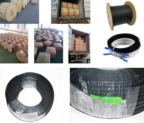 1 2 εσωτερικό/υπαίθριο επίπεδο FTTH καλώδιο πτώσης οπτικών ινών 4 πυρήνων