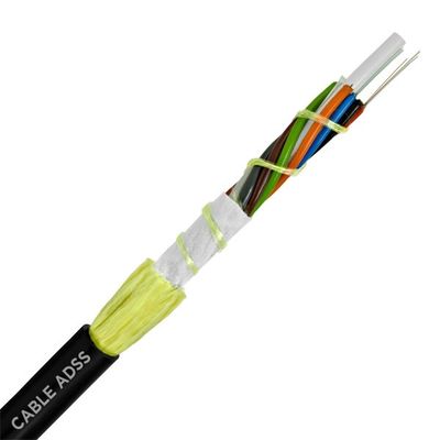 Το υπαίθριο αυτοφερόμενο εναέριο optica adss 12 fibra τιμών εργοστασίων αφαιρεί τον πυρήνα την έκταση 24 πυρήνων 100m καλώδιο οπτικών ινών adss