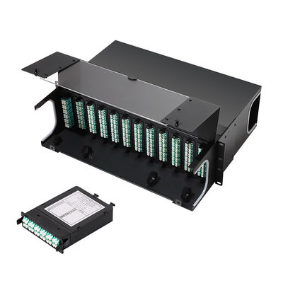 Επιτροπή μπαλωμάτων οπτικών ινών MPO HD 1U 2U 4U με 72 το λιμένα 64 λιμένας 48 λιμένας
