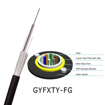 Καλώδιο 24 οπτικών ινών δύναμης GYFXTY FRP ενιαίος τρόπος πυρήνων για υπαίθριο