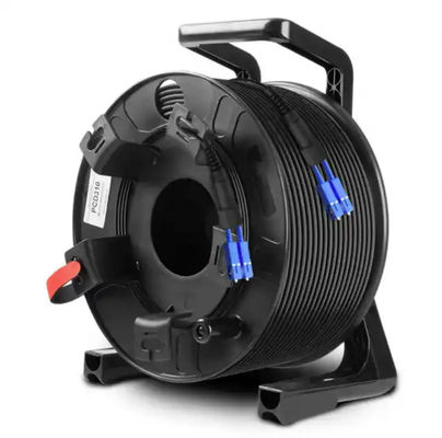 Μαύροι εξωτερικοί κυλίνδροι καλωδίων 300M 250M 200M 150M 100m LC προς LC Fiber Patch Cord Extension Cable Reel